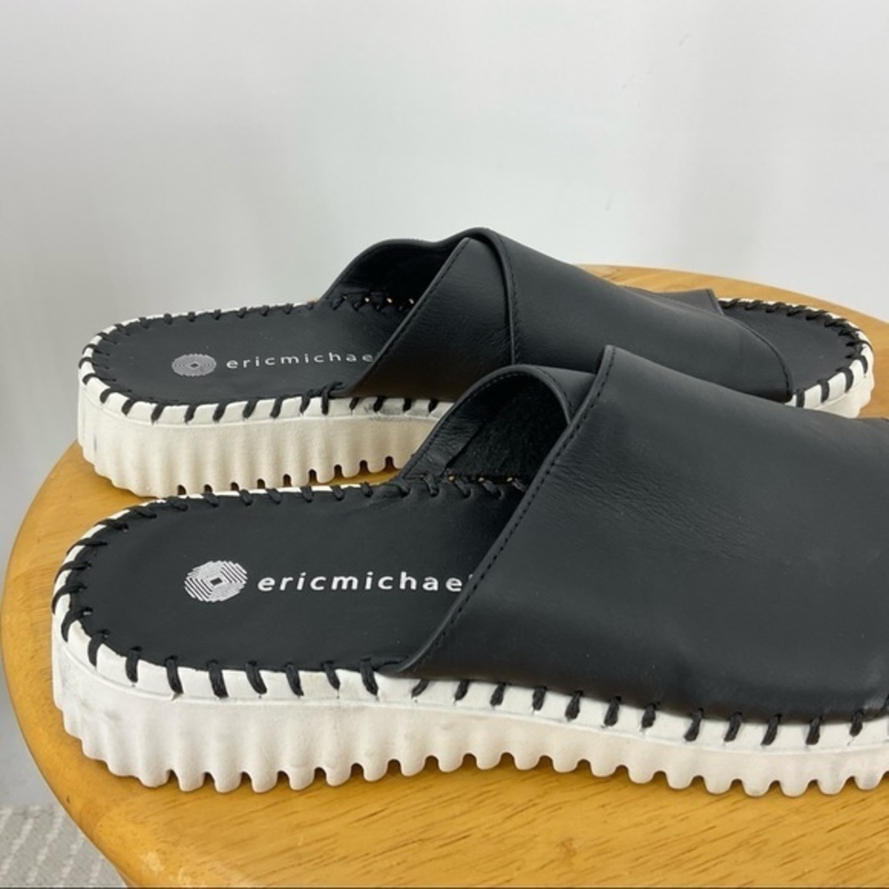 Eric Michael Leather Crossover Low Platform Mule … - image 2